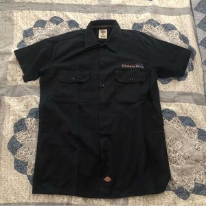 Dickies Slim-Fit Dark Navy Short-Sleeve Button Down Shirt